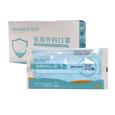 乐康医疗器械_冠悦医用外科口罩蓝色单片装