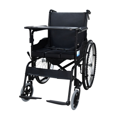 河思源手动轮椅车SY-LY1-0820黑色 带便款低靠背