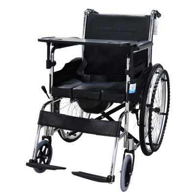 河思源手动轮椅车SY-LY1-0820 电镀车架  带便款低靠背